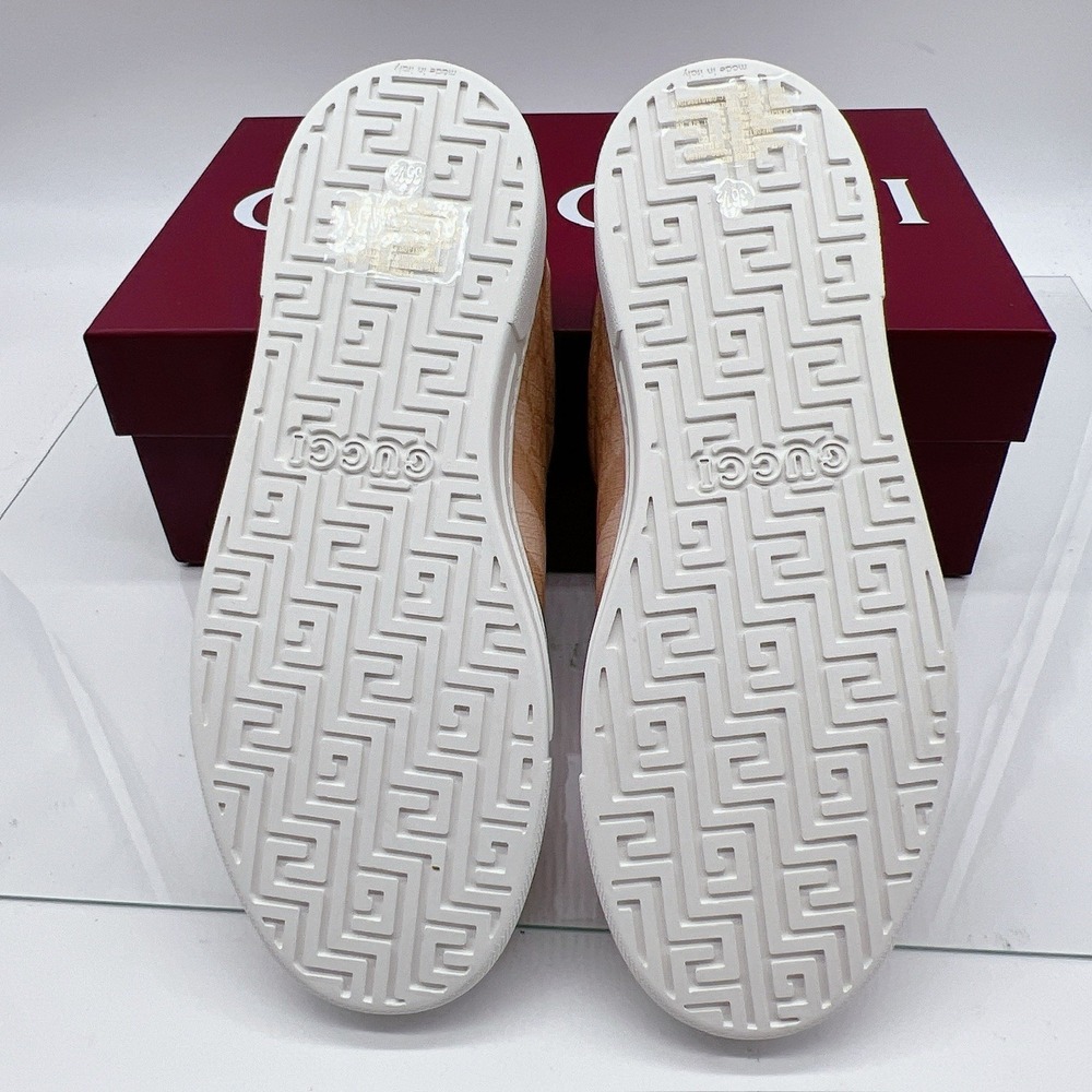 GUCCI Women's Pink GG Supreme Ace Tonal Web Sneakers 812026 EU 36.5 US 6.5 - NEW - Picture 9 of 14